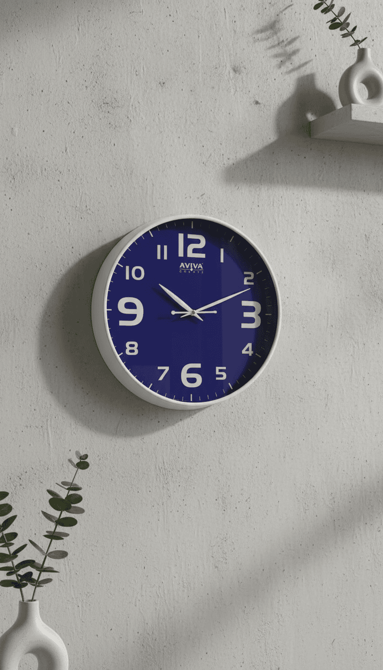 Black Wall Clock styled in a room setting 1