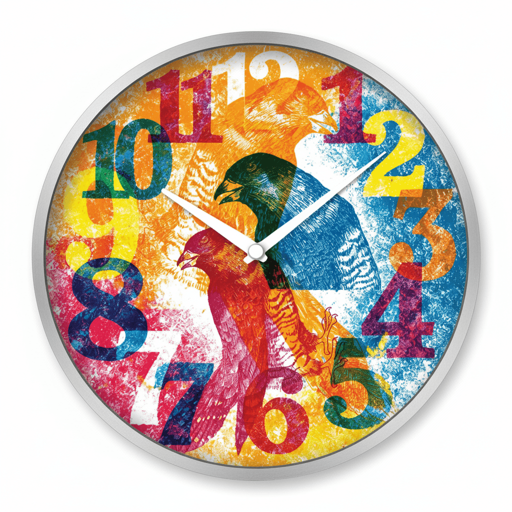 093 Colorful Abstract Bird Analog Wall Clock