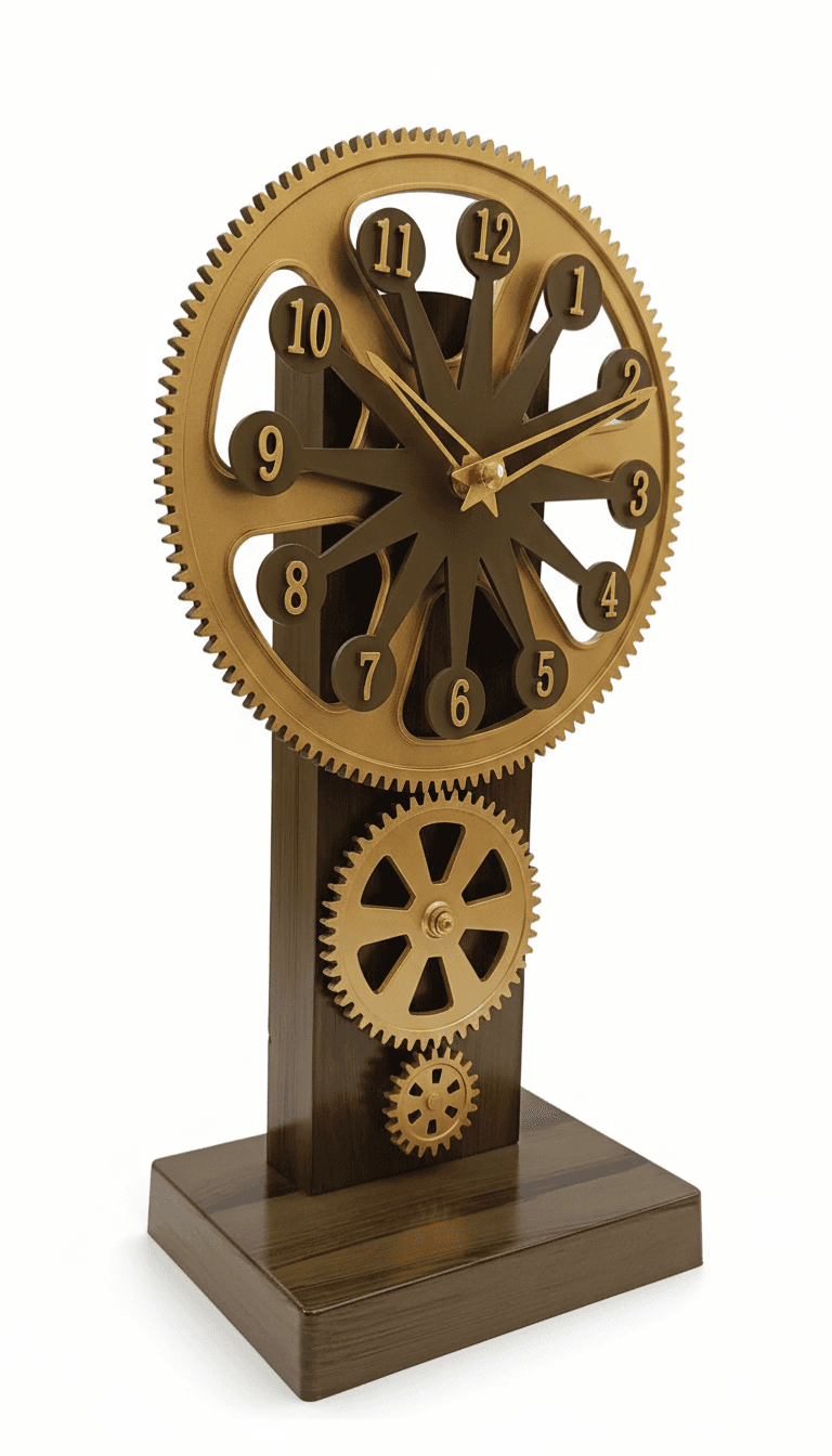 Steampunk Industrial Analog Desk Clock