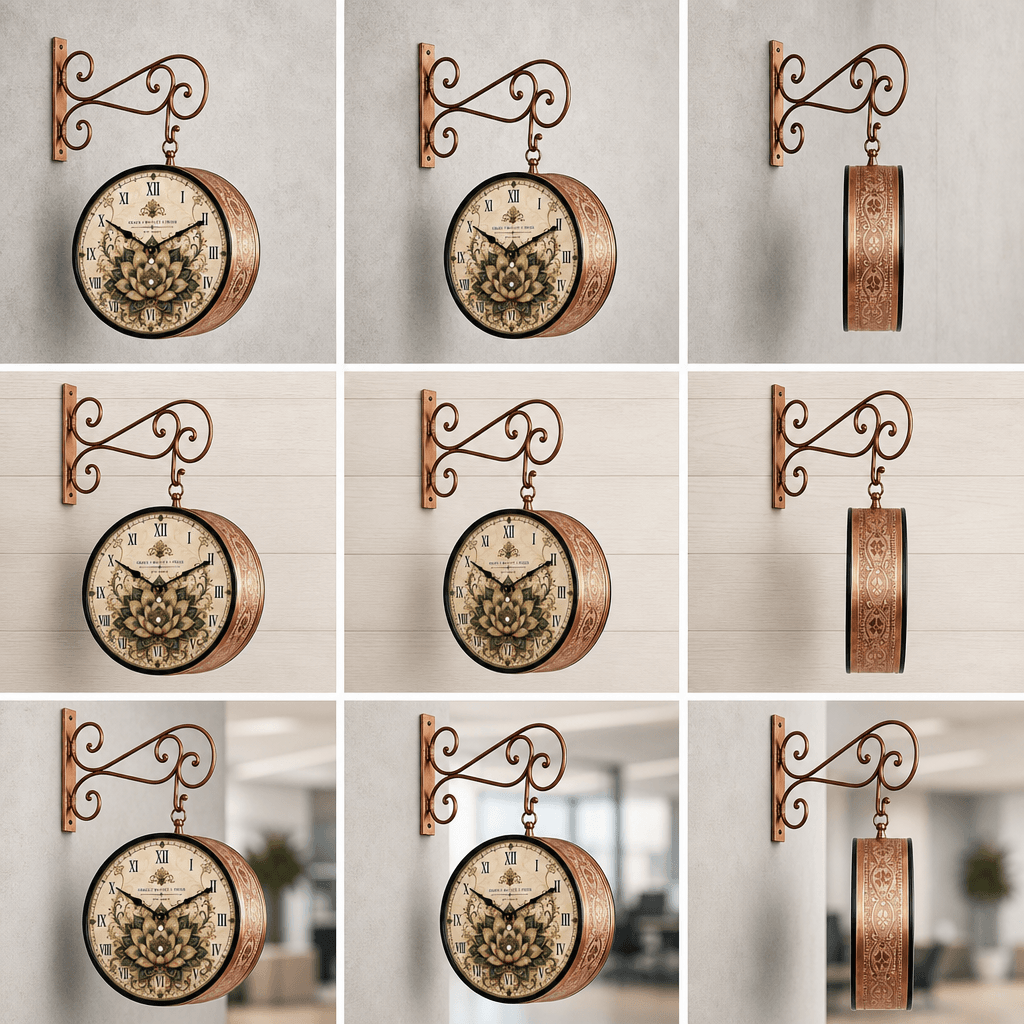 The Clock Factory ETCHING 10-Royal Bengal Double Sided Clock - Premium Double Sided Clocks 10 inch