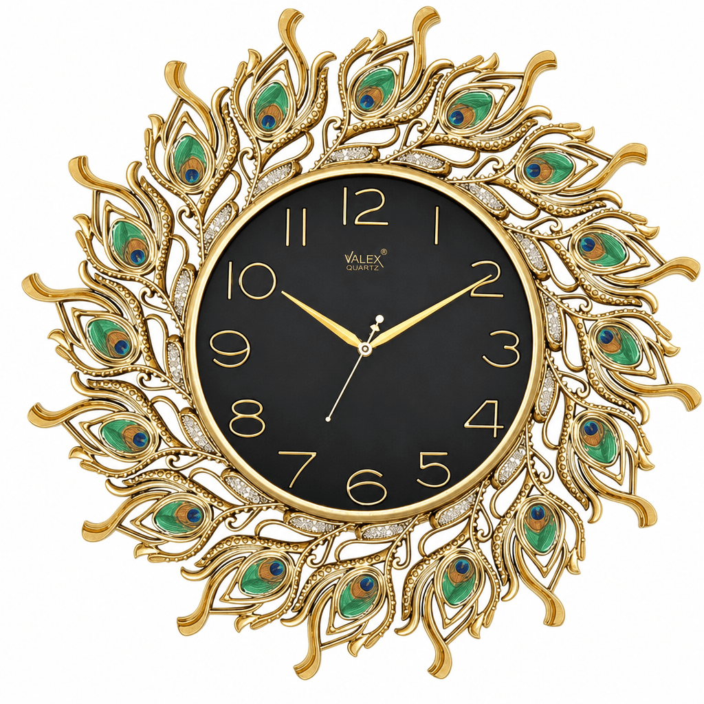 Decorative Peacock Feather Wall Clock