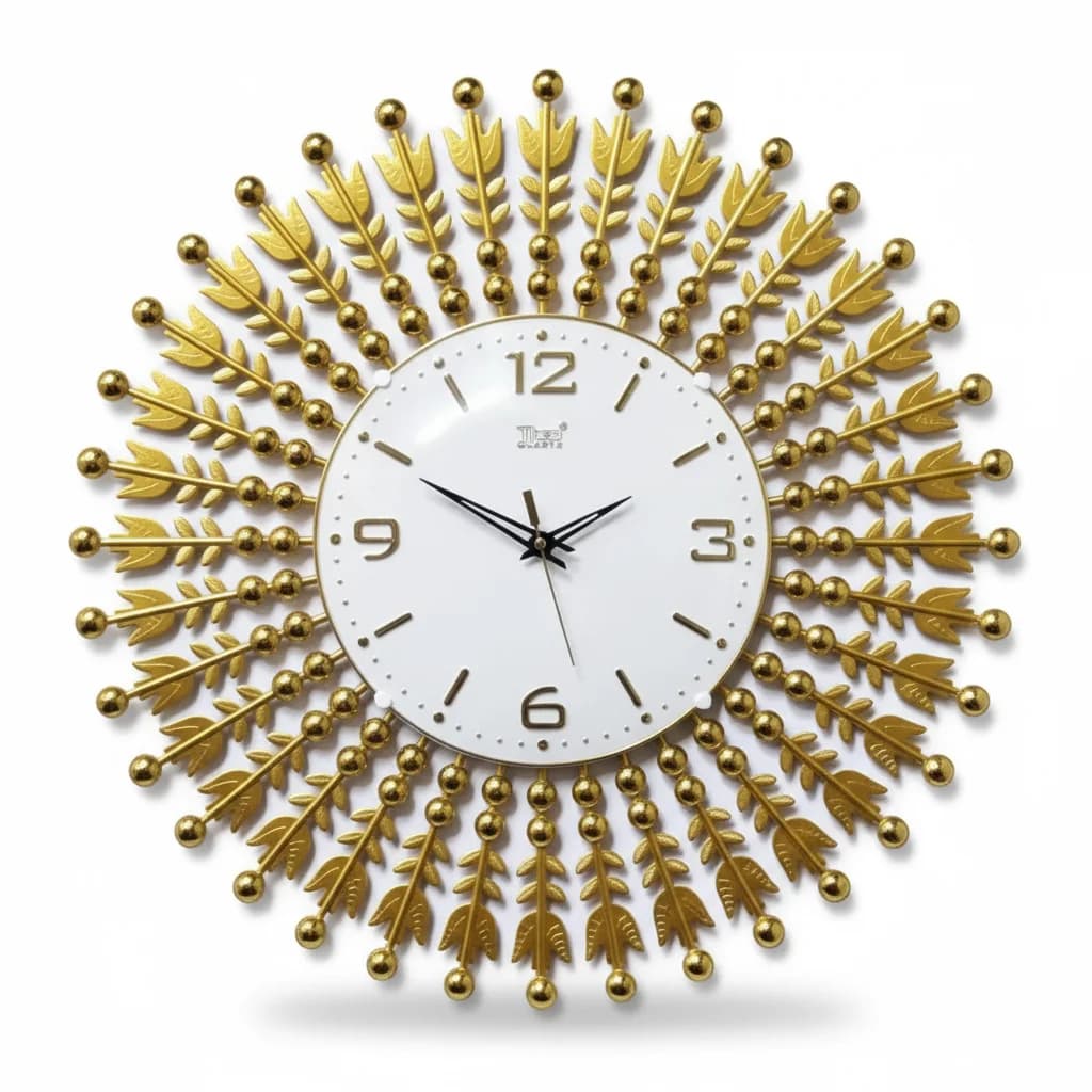 Gold Sunburst Wall Clock