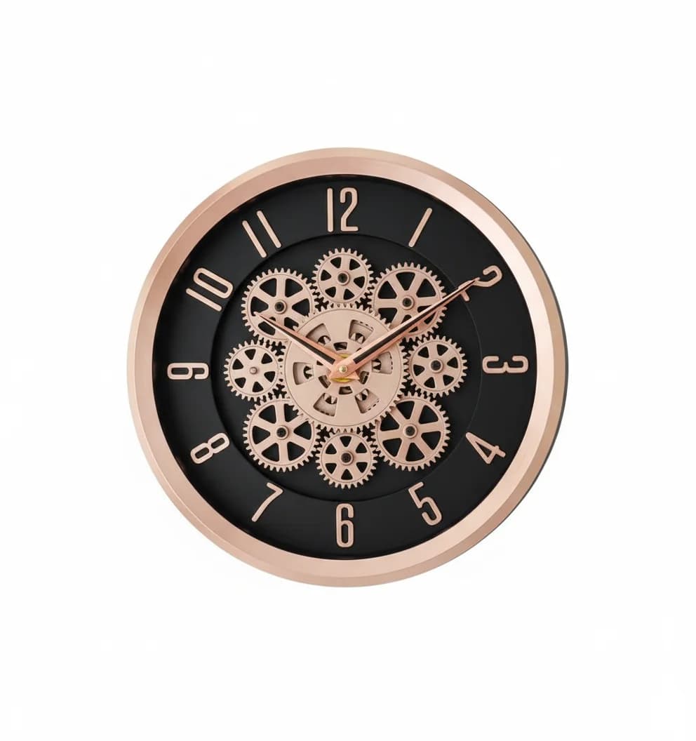 Industrial Chic Rose Gold Gear Wall Clock By Capital