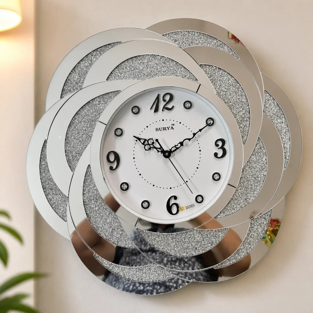 Glitter Wall Clock styled in a room setting 2