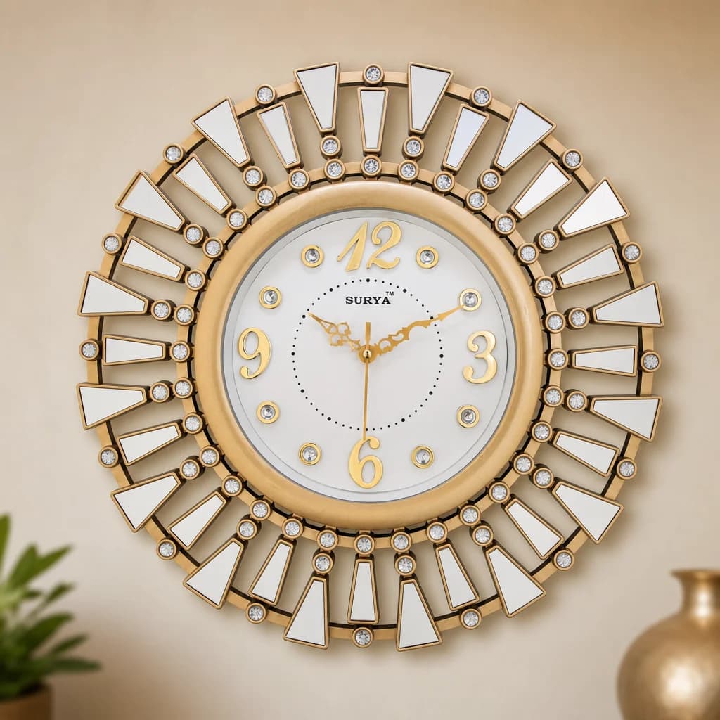 Glamorous Wall Clock styled in a room setting 3