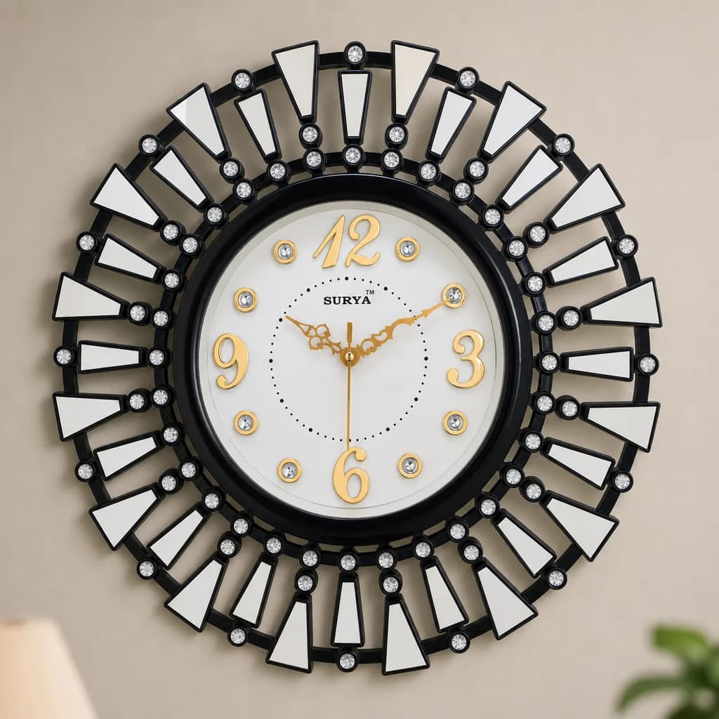 Glamorous Wall Clock styled in a room setting 2