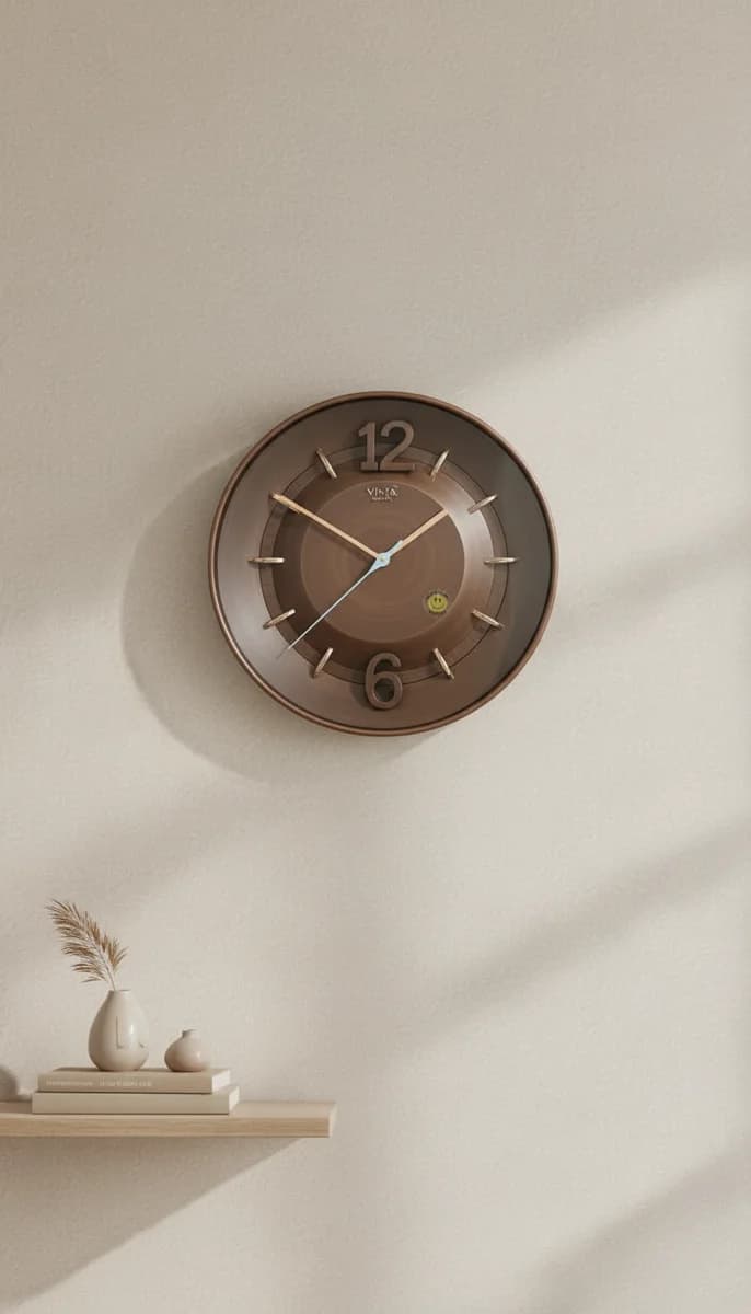 1 Bronze Wall Clock styled in a room setting 3