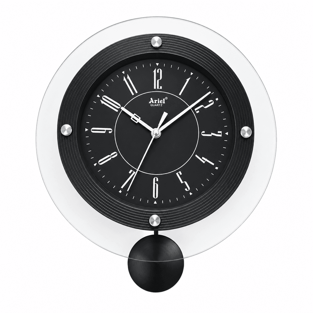 Small Wall Clock Black With Black Dial