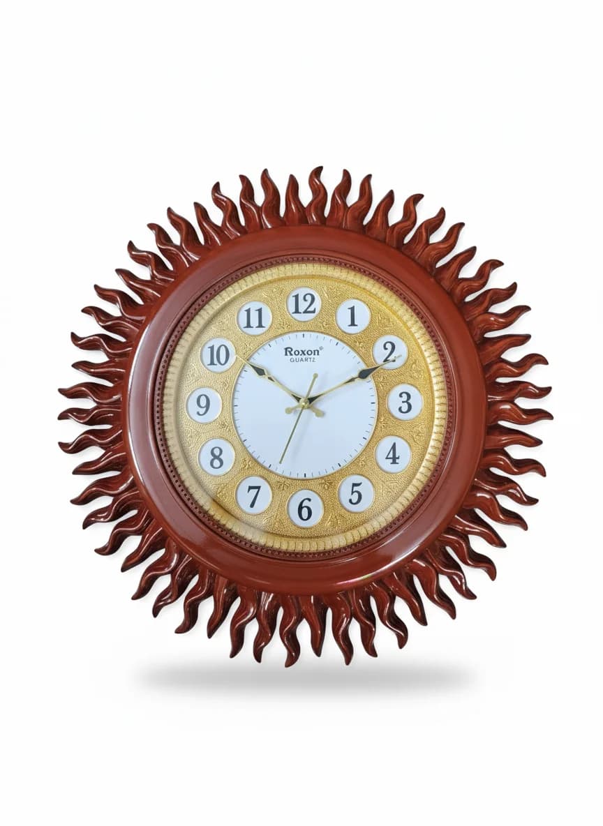 Sunburst Wall Clock Elegant Home Decor