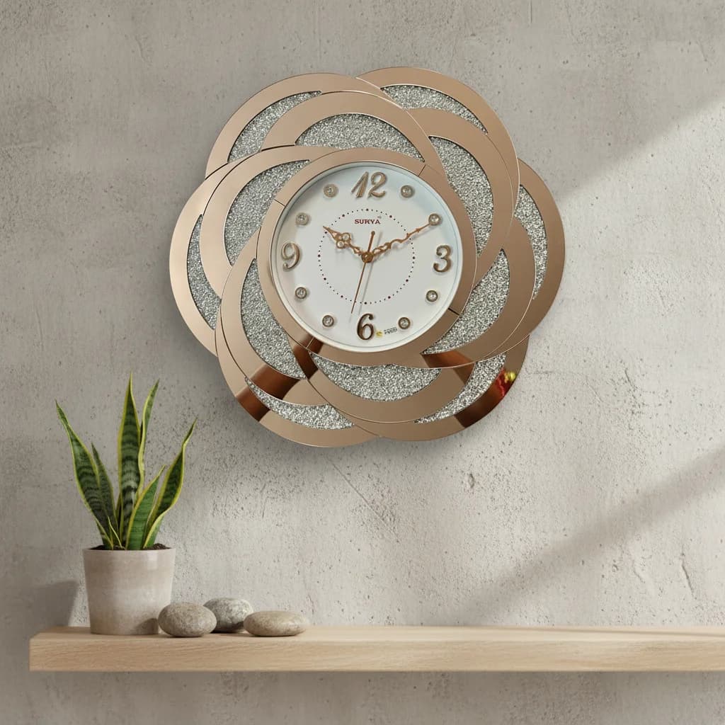 Glitter Wall Clock styled in a room setting 3