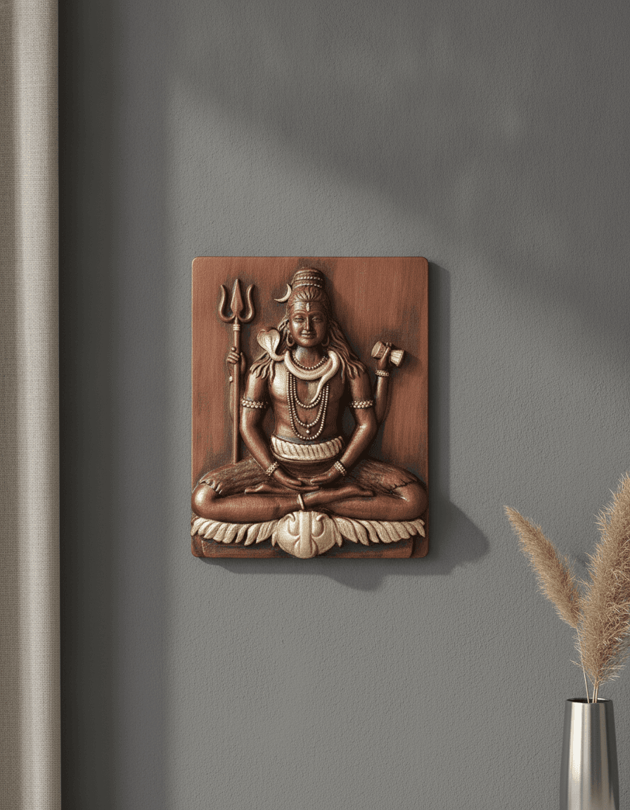 Shiv Ji Bronze Relief Wall Art dimensions