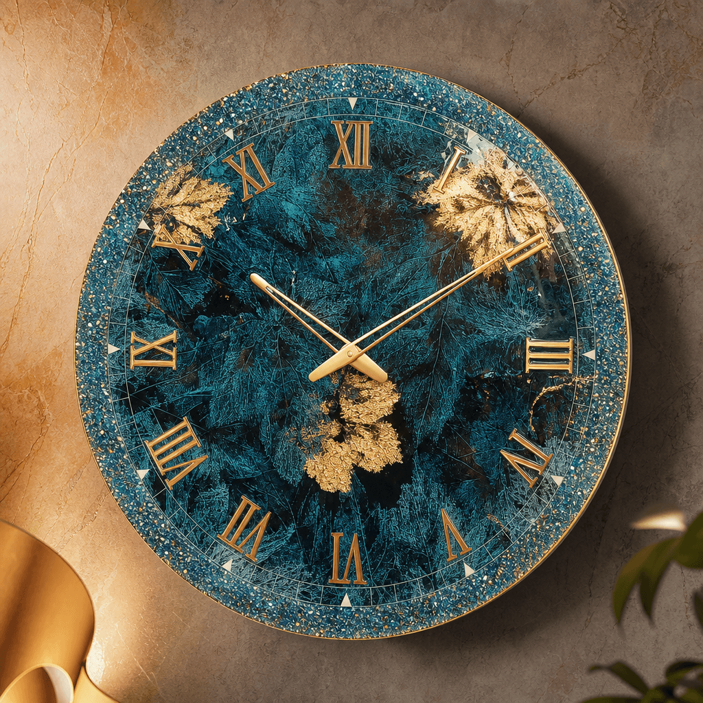 The clock Factory 24-inch Resin Wall Clock - Beach Sand & Ocean Waves Design styled in a room setting 4