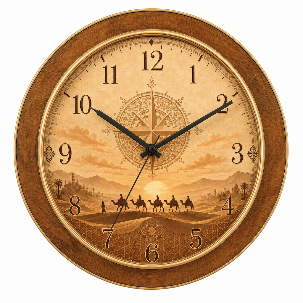 The clock Factory 'byd desert' Wall Clock - Desert Caravan Sunset