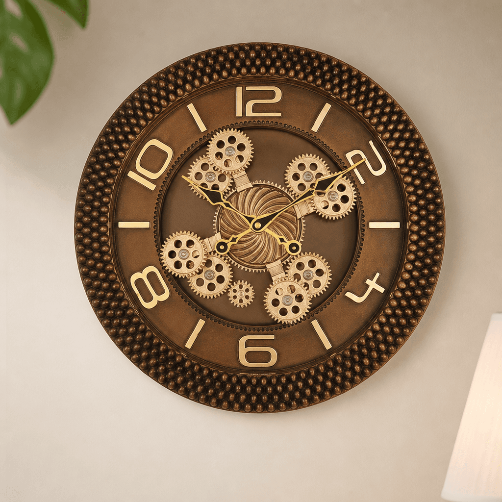 Decorative Gear Wall Clock on wall color