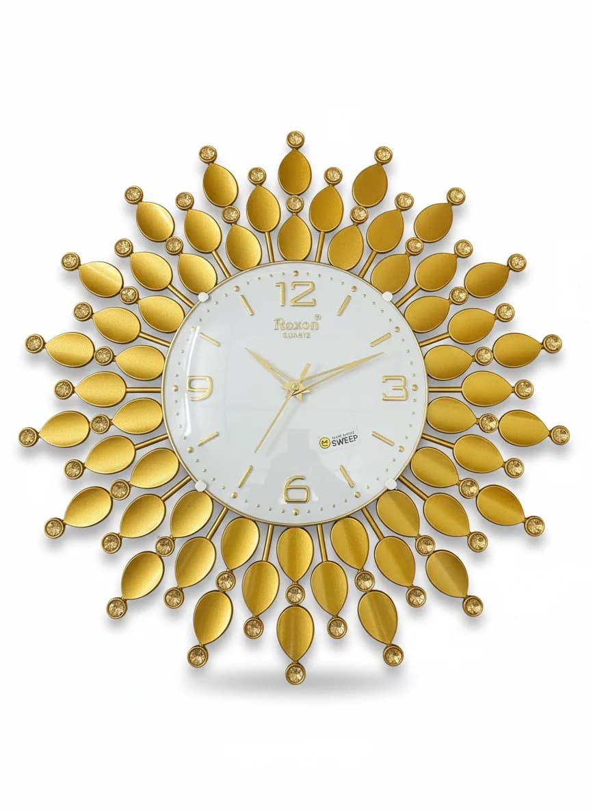 Gold Sunburst Wall Clock