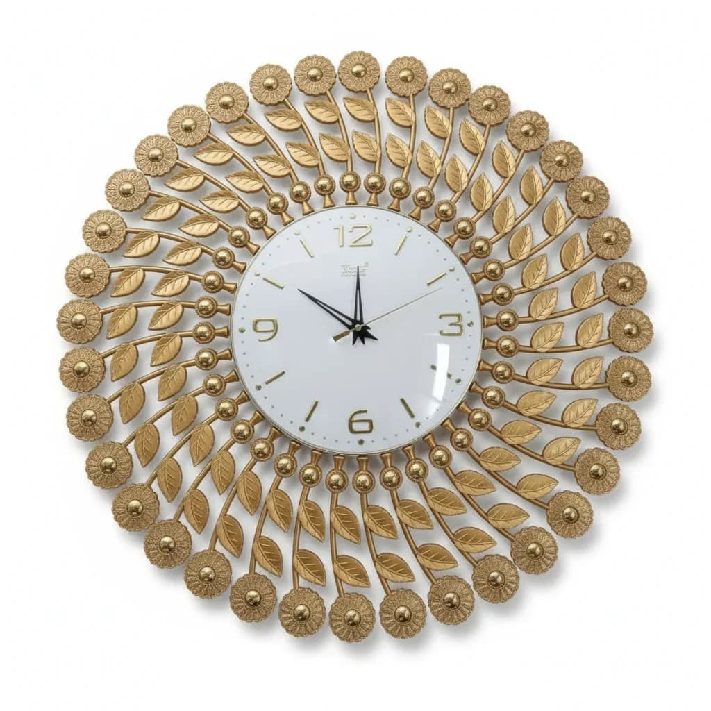 Gold Leaf Wall Clock