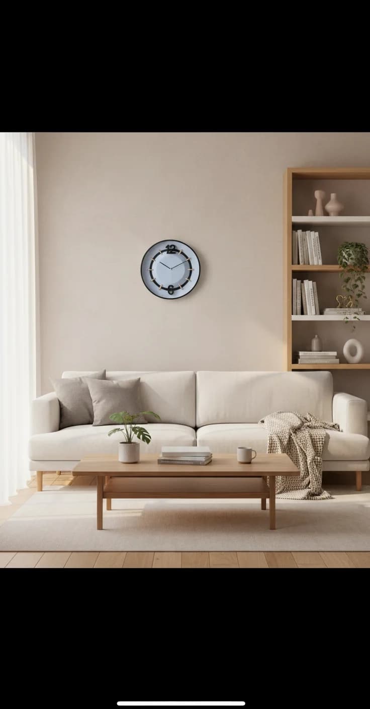 1806 Bronze Wall Clock Modern Elegance styled in a room setting 4