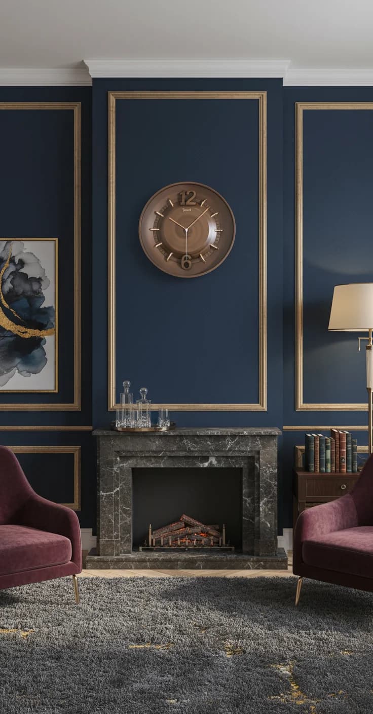 1806 Bronze Wall Clock Modern Elegance styled in a room setting 5