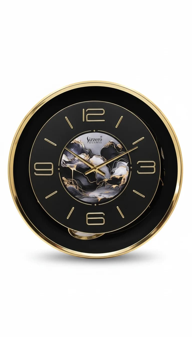 Gold & Black Wall Clock