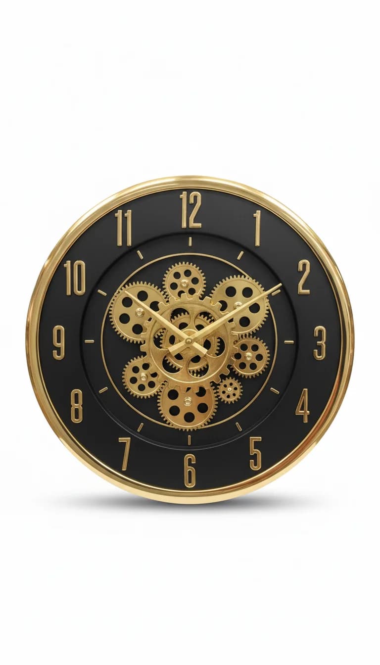 Gold Gear Wall Clock
