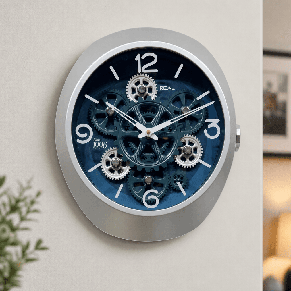 Exposed Gear Wall Clock on wall color