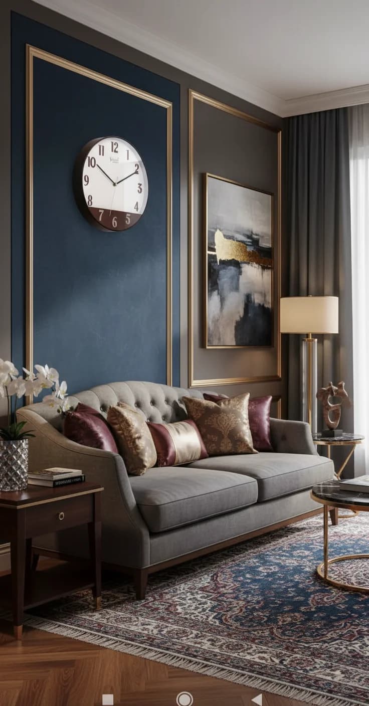 Modern Wall Clock Brown styled in a room setting 5