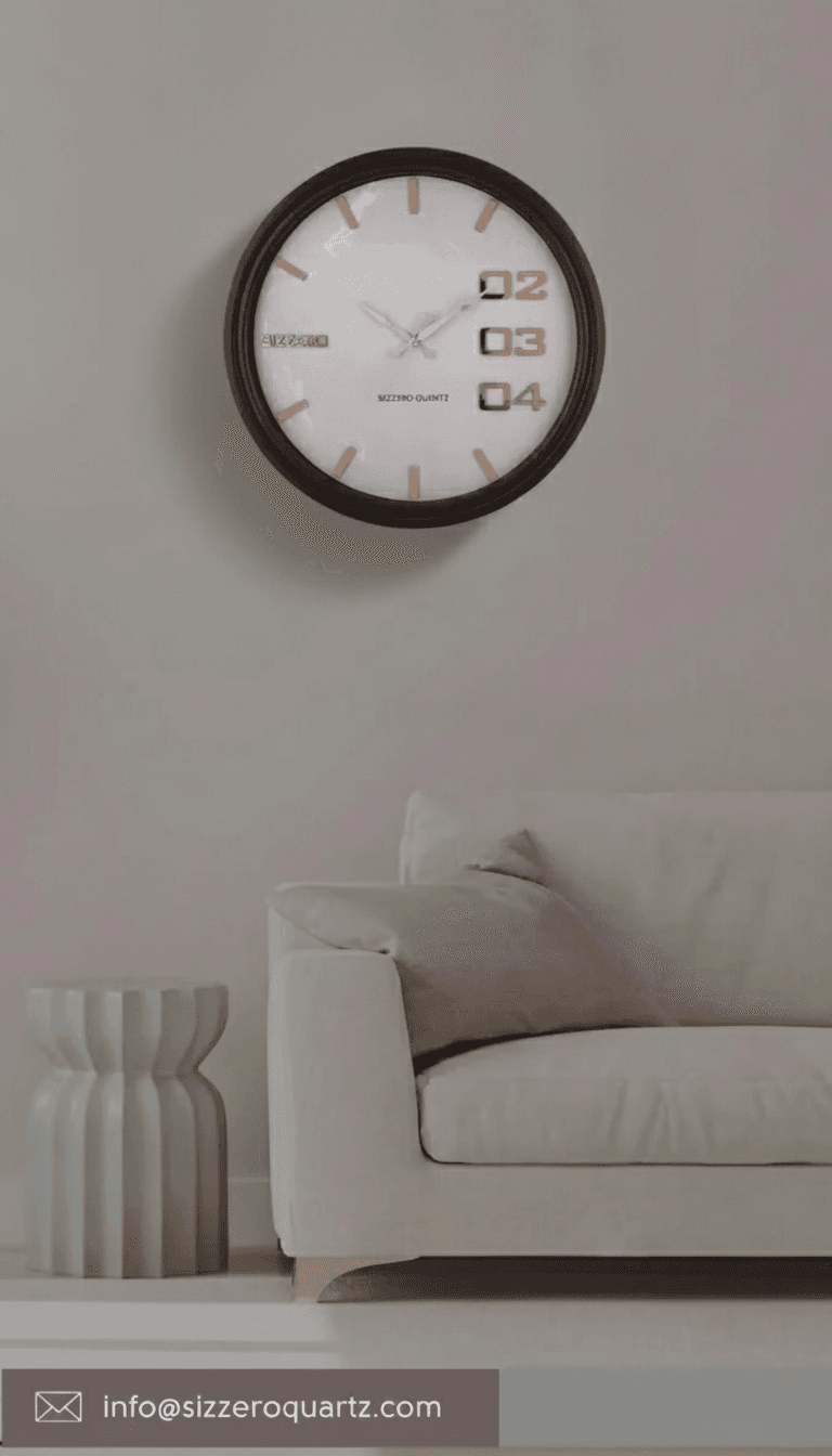 Wall Clock - white styled in a room setting 1