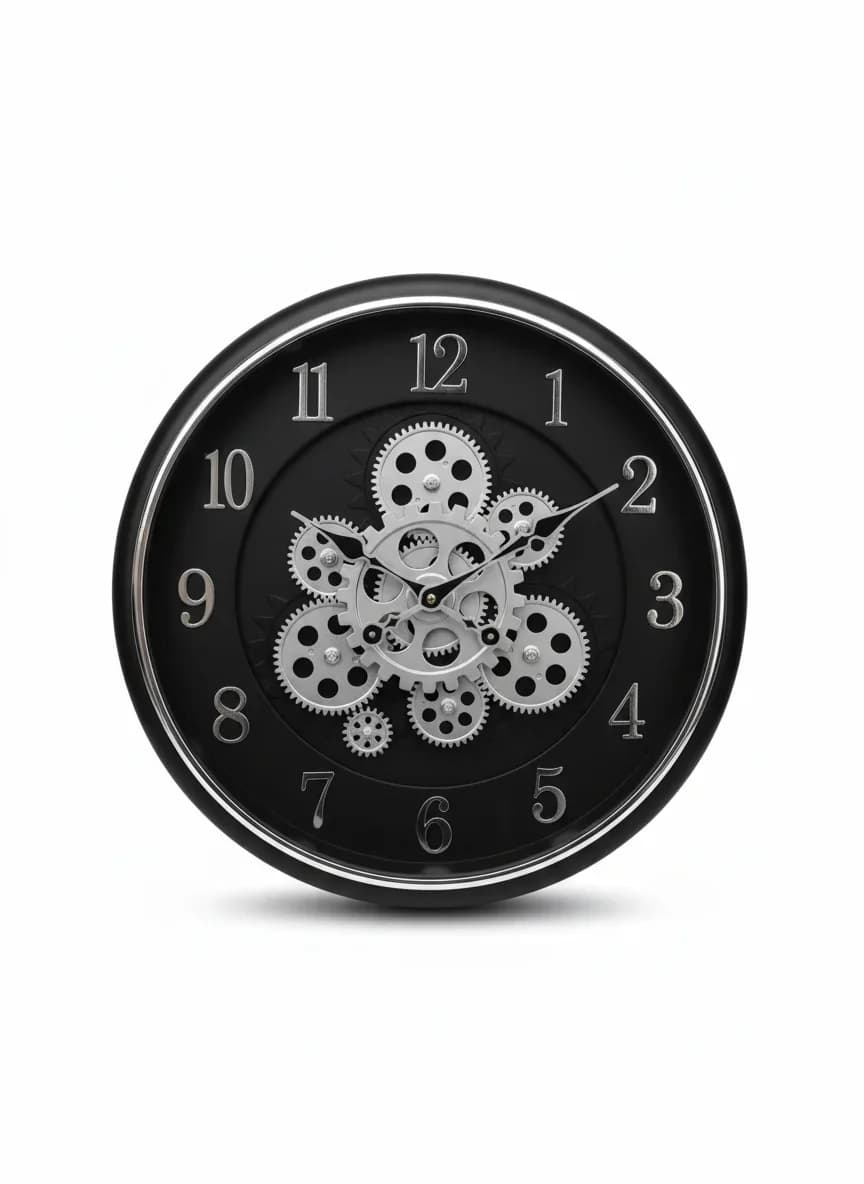 Gear Wall Clock Black
