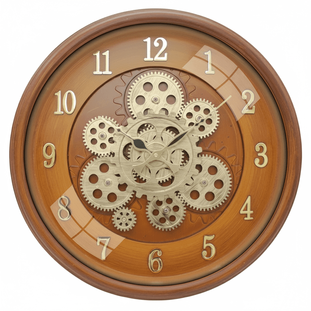 Matiz 16 Inch Industrial Steampunk Wall Clock With Exposed Gears