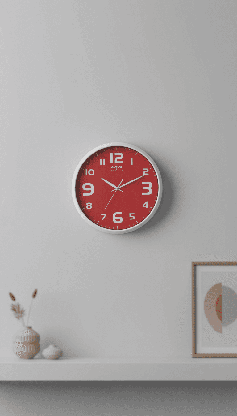 Black Wall Clock styled in a room setting 4