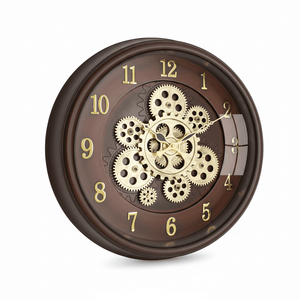 Matiz Vintage Industrial Wall Clock With Exposed Gears