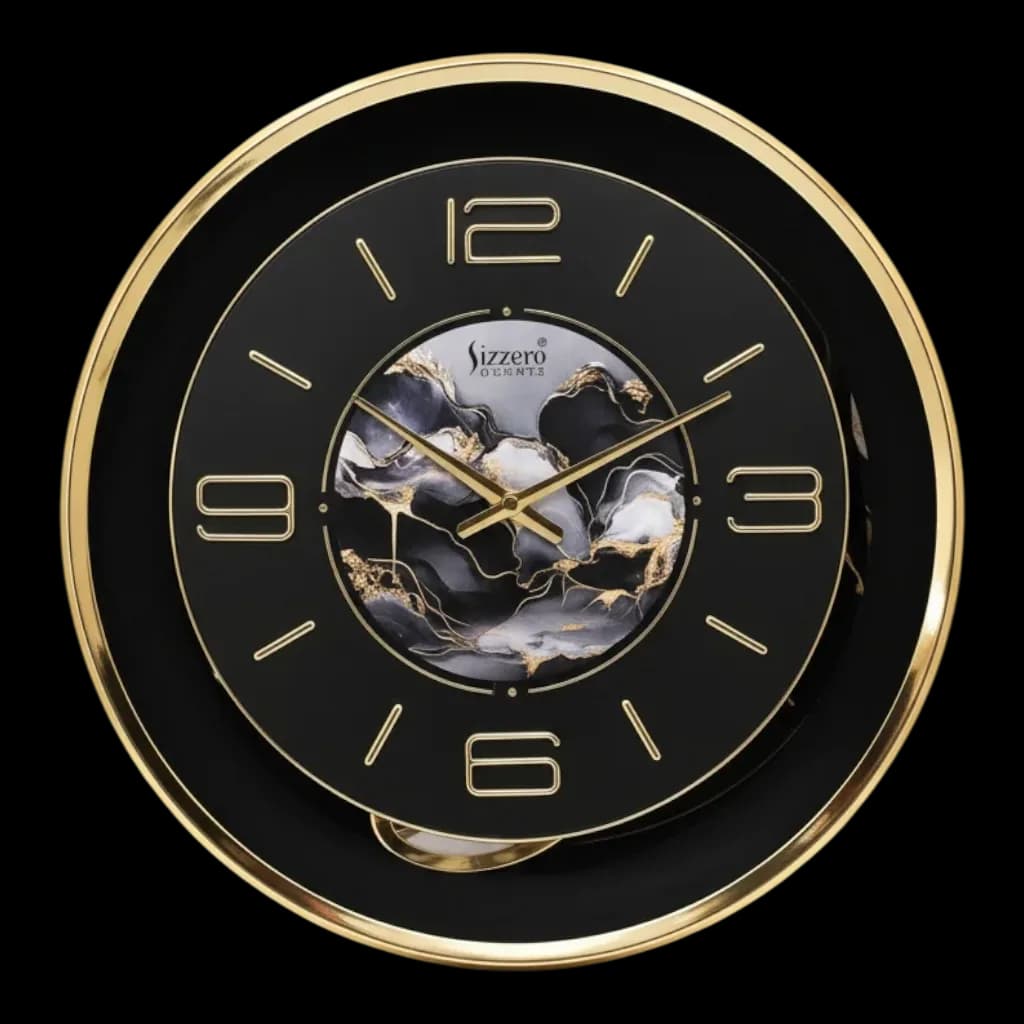Gold & Black Wall Clock on wall color