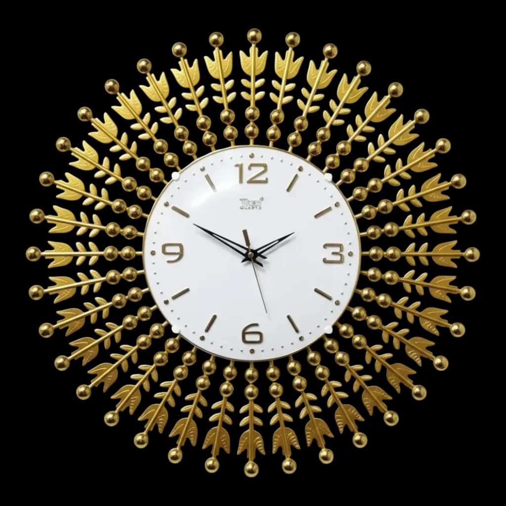 Gold Sunburst Wall Clock