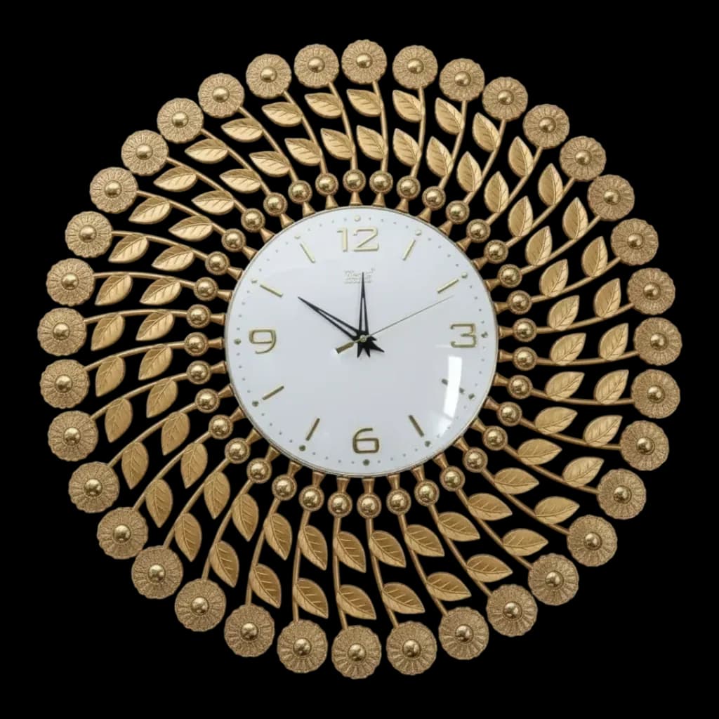 Gold Leaf Wall Clock