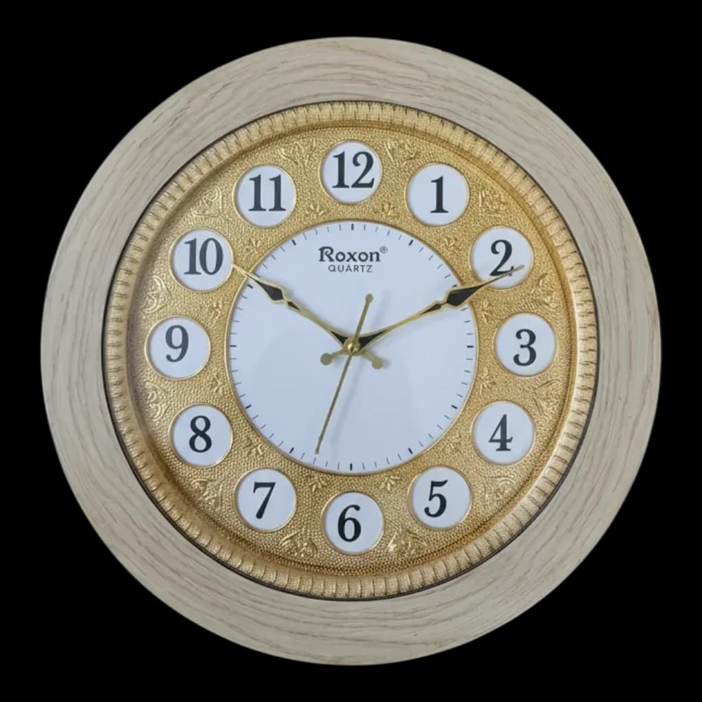 Gold & Wood Wall Clock