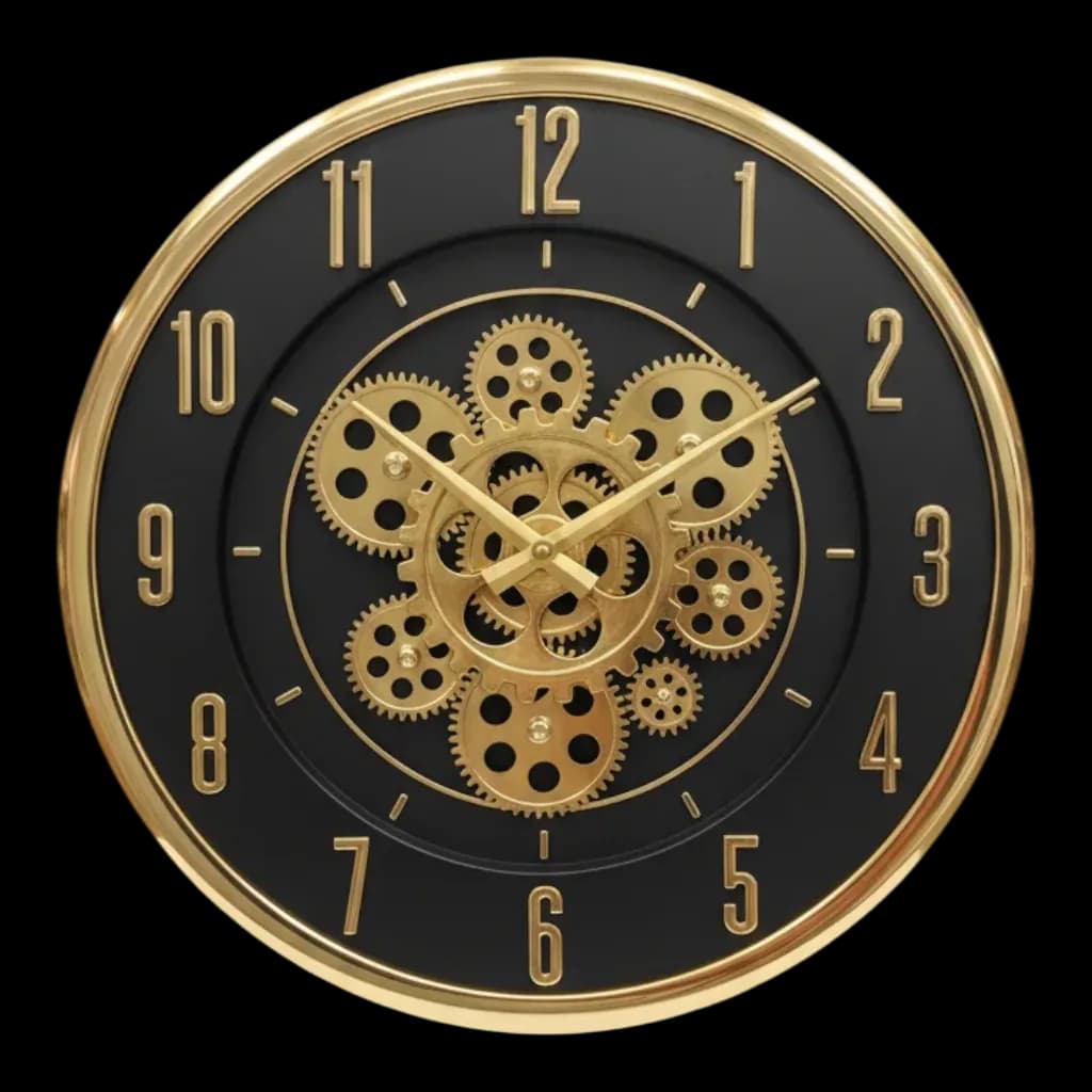 Gold Gear Wall Clock