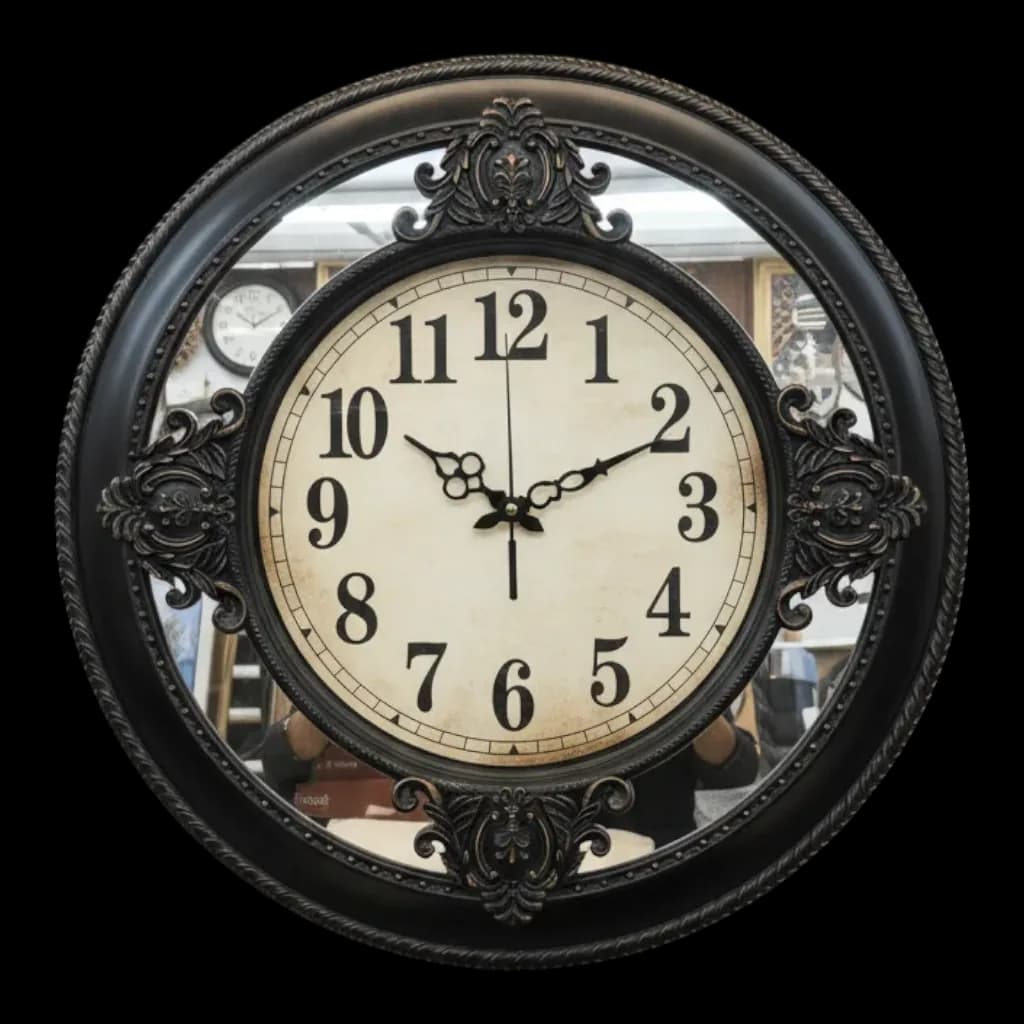 Elegant Mirrored Wall Clock on wall color