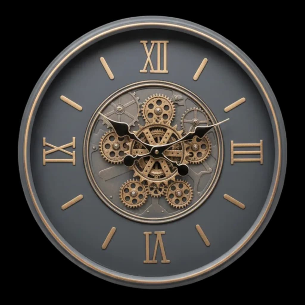 Steampunk Gear Wall Clock Dark Grey on wall color