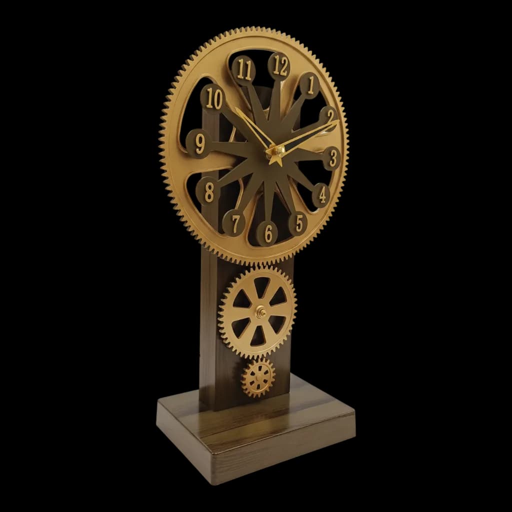 Steampunk Industrial Analog Desk Clock on wall color