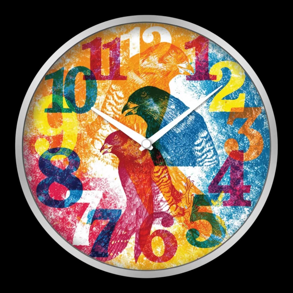 093 Colorful Abstract Bird Analog Wall Clock on wall color