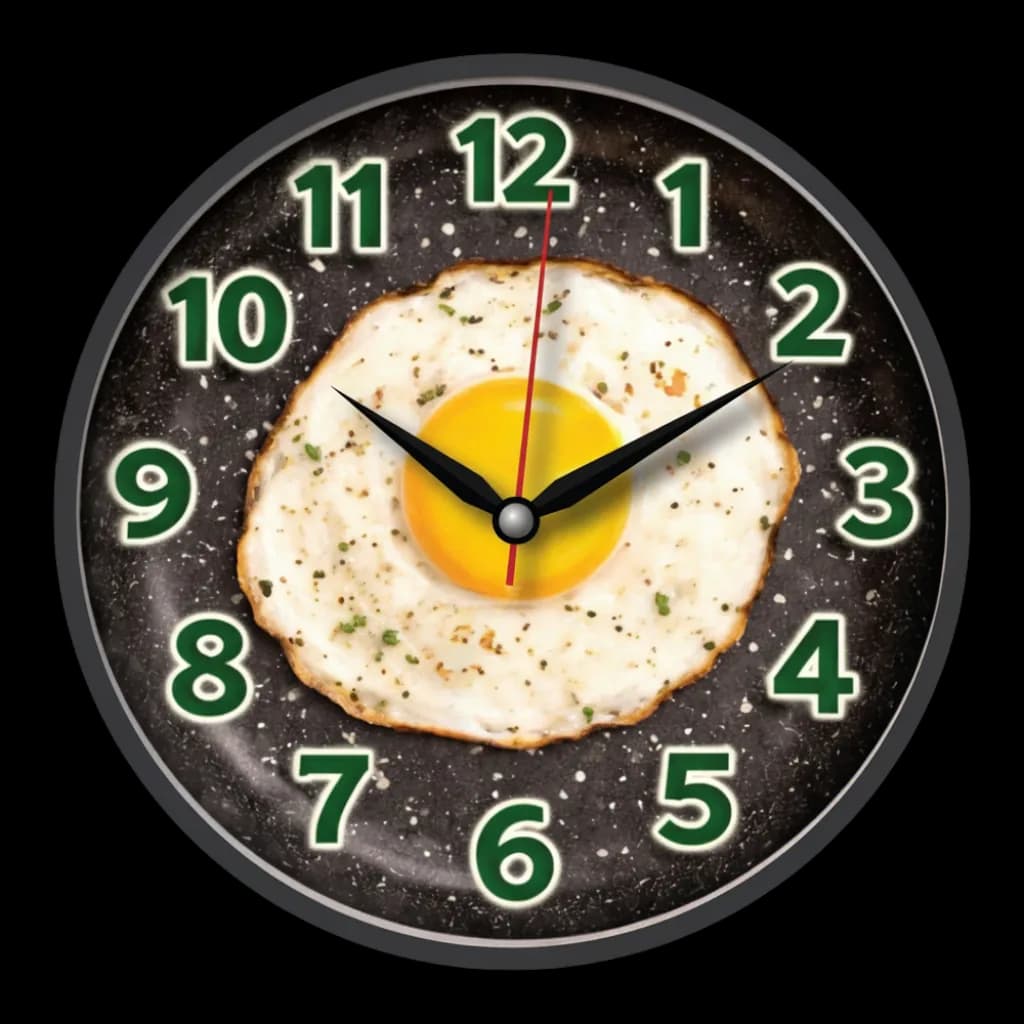 Fried Egg Kitchen Wall Clock on wall color