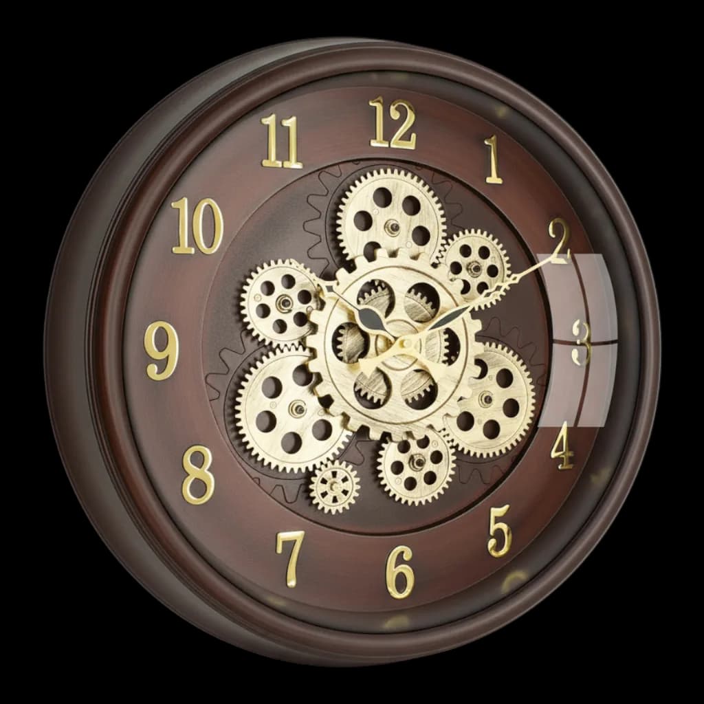 Matiz Vintage Industrial Wall Clock With Exposed Gears