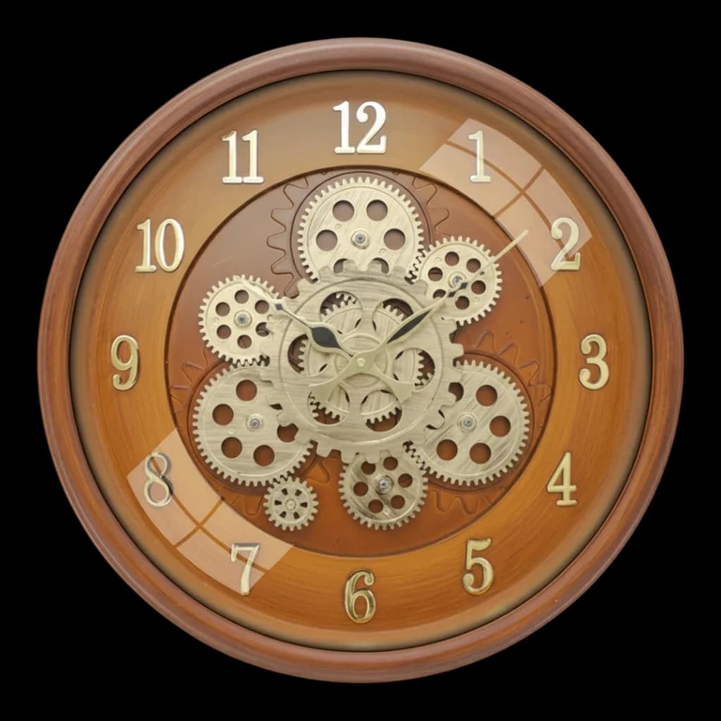 Matiz 16 Inch Industrial Steampunk Wall Clock With Exposed Gears