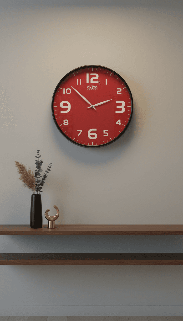 Black Wall Clock styled in a room setting 5