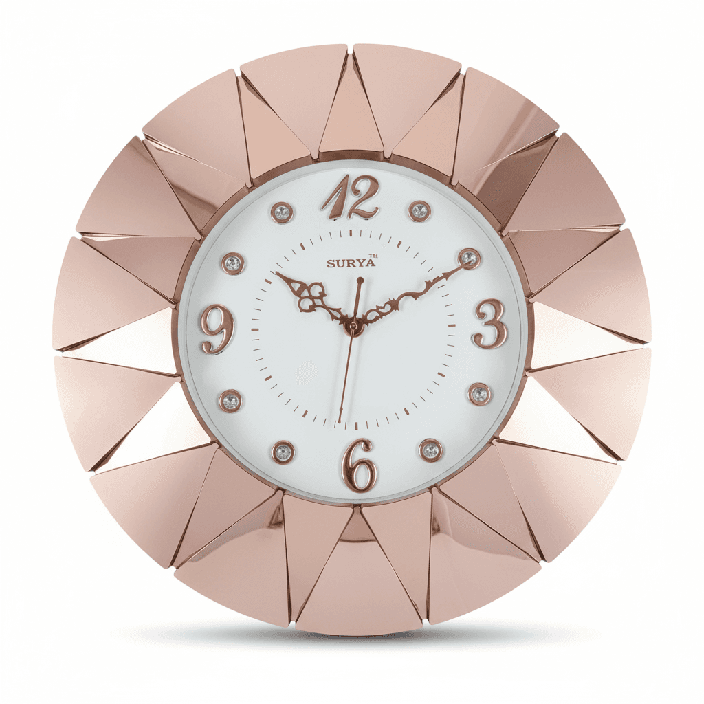 Rose Gold Sunburst Wall Clock